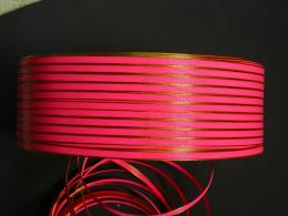 色水引ピンク7本両端金計9本テープ(幅8.5mm)(テープ水引,ロール,5m単位で販売)